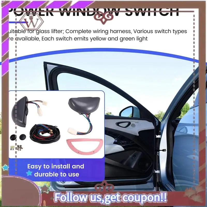

A57E-12V Car Universal Power Window Switch Kit Power Window Glass Lifter Switch