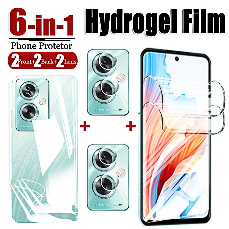 Hydrogel Film for OPPO A79 5G A2 A18 A38 A58 A78 4G 5G Front Back Screen Protector Camera Lens Tempered Glass Soft TPU Film