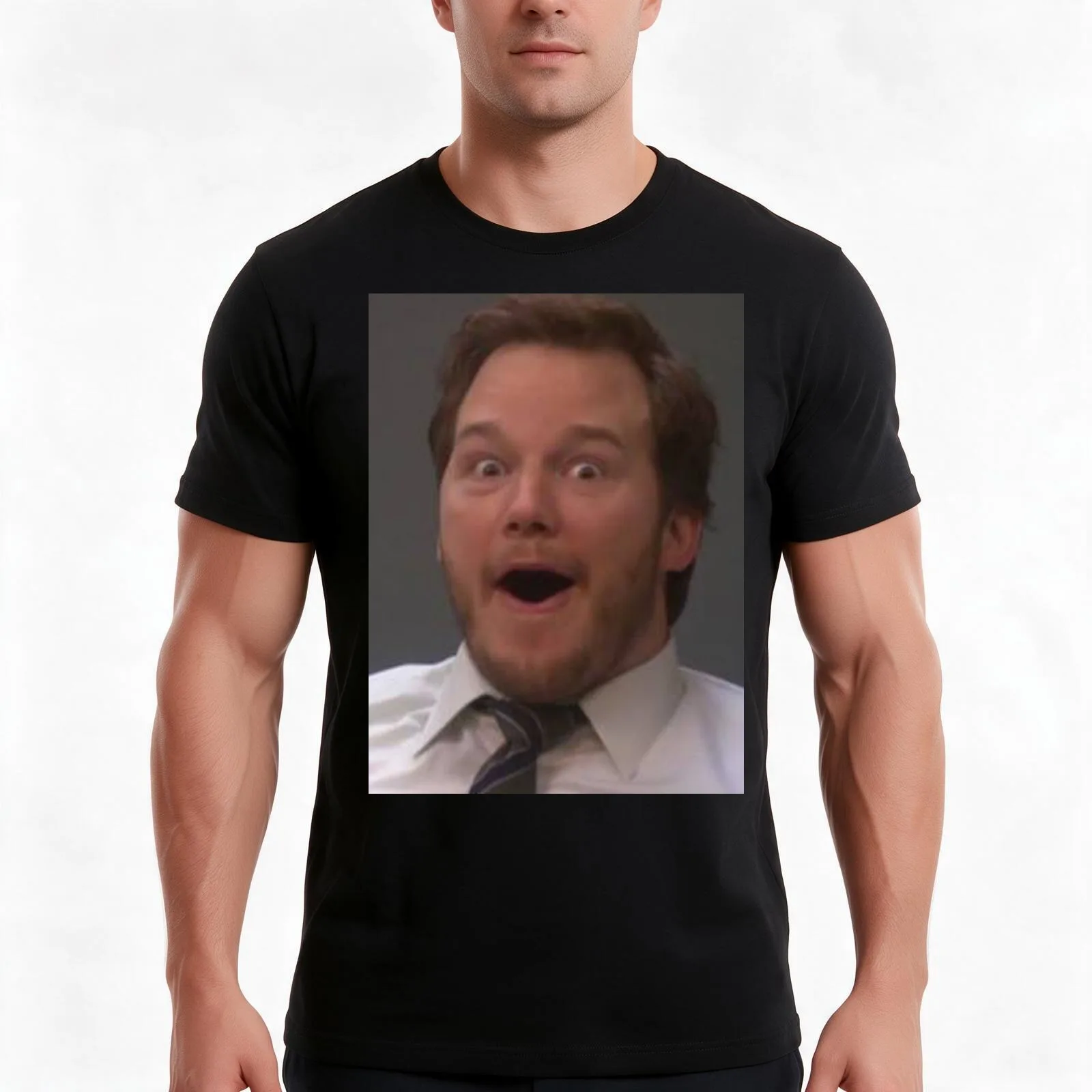 Chris Pratt T-Shirt, Summer Casual Cotton Tee, Oversized Streetwear Tops, Vintage Graphic Print, Loose Fit Short Sleeve