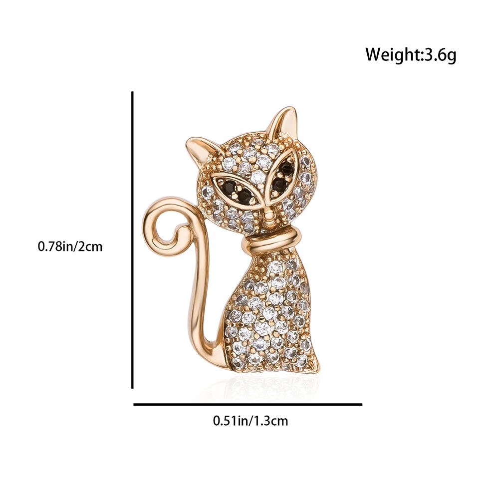 Harong Exquisite Cat Stud Earrings Crystal Encrusted Luxury Rose Gold Color Jewelry Animal Pet Ear Ring for Women image 4