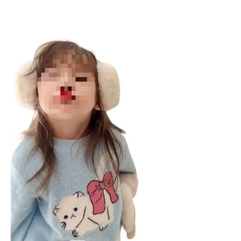 فتاة Kawaii بلايز فرو المنك رشاقته بلايز عادية الخريف والشتاء موضة الاتجاه النسخة الكورية البلوز طالب ملابس الأطفال #6