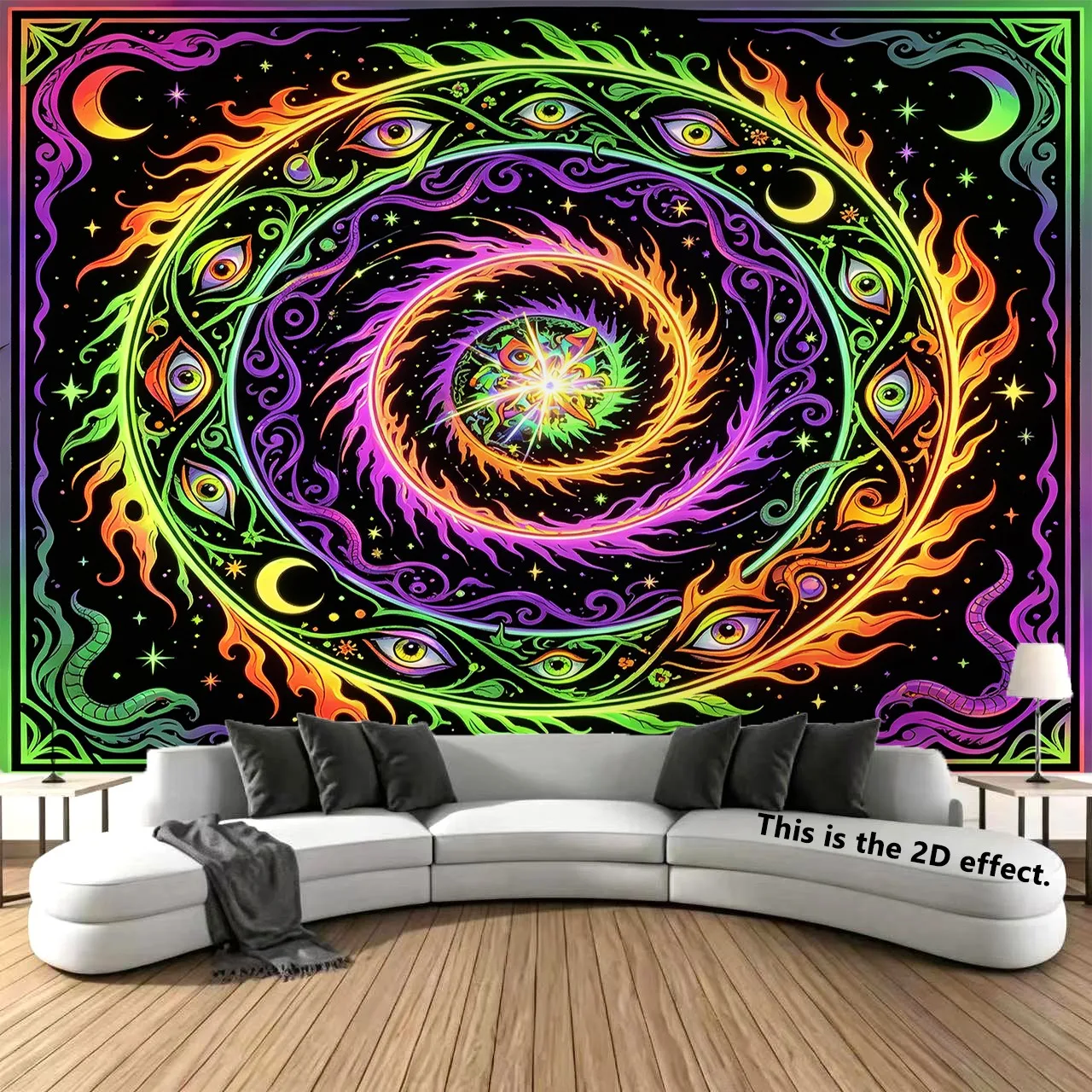 Trippy Psychedelic Witchy Tapestry Background Cloth Hanging Cloth Bedroom Bedside Decorative Wall Cloth
