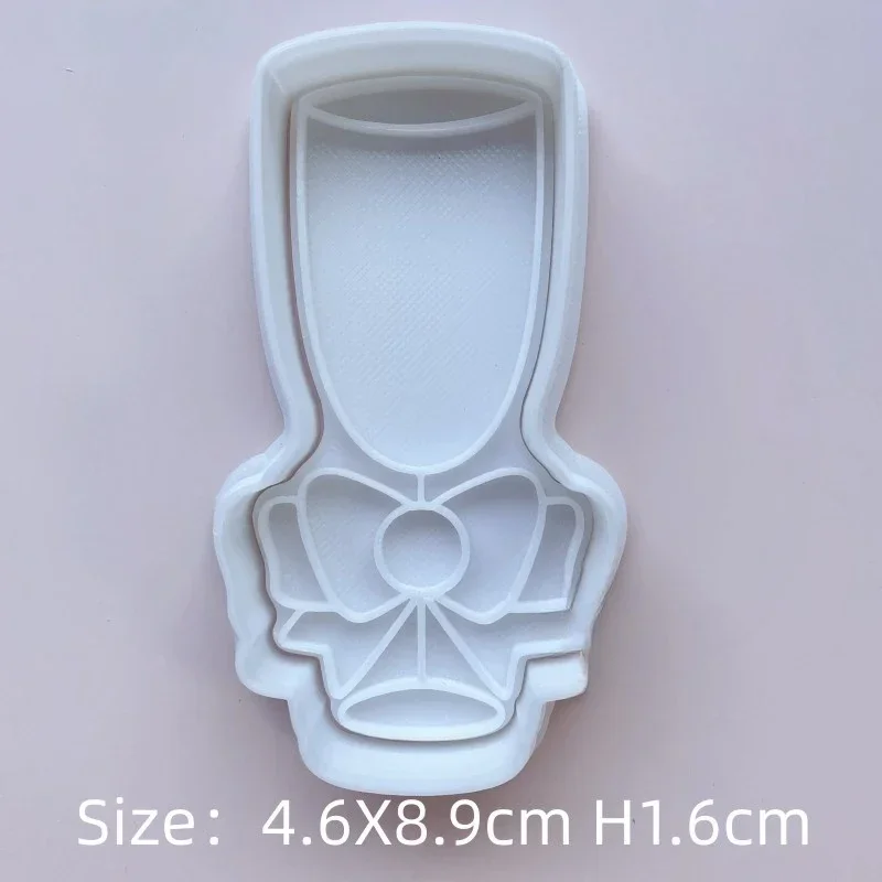 Wedding Cookie Cutter and Fondant Embosser Love Wedding Dress Diamond Champagne Biscuit Molds DIY Fondant Cakes Decorations Tool