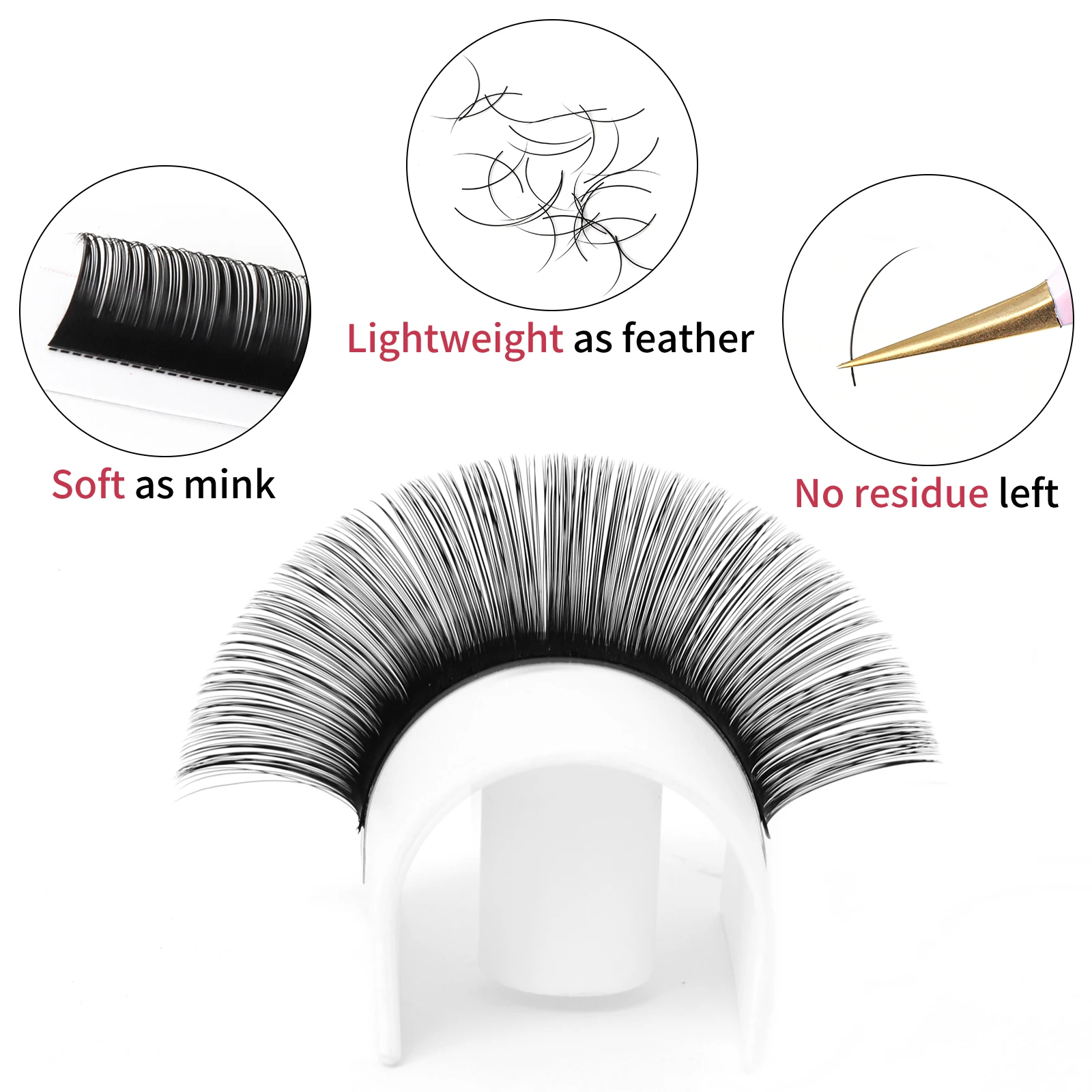 FADVAN Classic Eyelash Extensions Natural Lashes Volume Silk Individual Eyelashes Single Lashes Faux Mink Eyelash Extensions