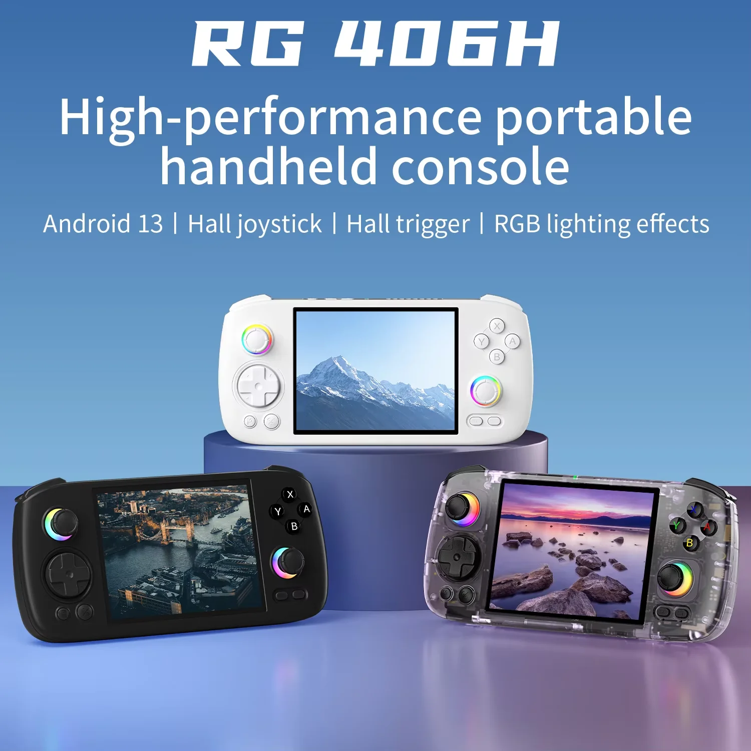 أنبيرنيك RG406H ريترو لعبة محمولة RG 406H مشغل فيديو وحدة التحكم 4 بوصة شاشة أندرويد 13 بلوتوث واي فاي 8G + 128G PSP PS2 هدية