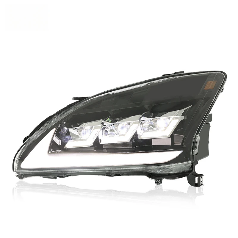 Suitable for 2003-2008 Lexus RX headlight assembly modification with three-eye LED daytime running lights and flowing turn signa view 4