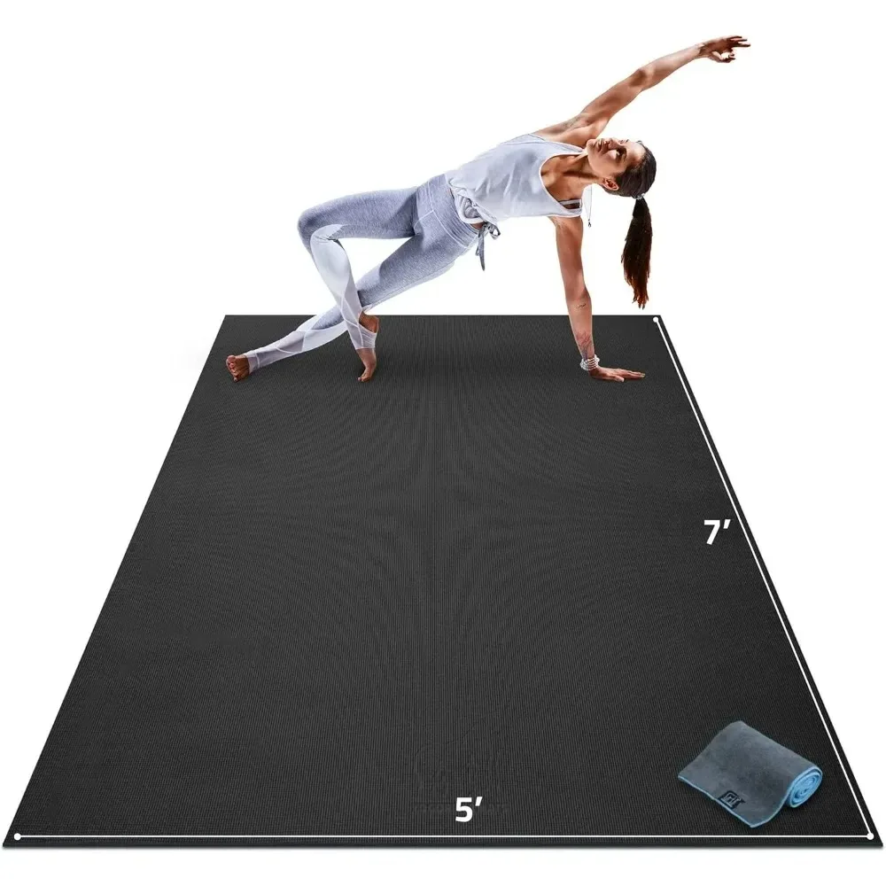 Extra Thick & Ultra Comfortable Non-Toxic Non-Slip Barefoot Exercise Mat –  for Stretching Cardio Yoga MatsLarge pilates mats