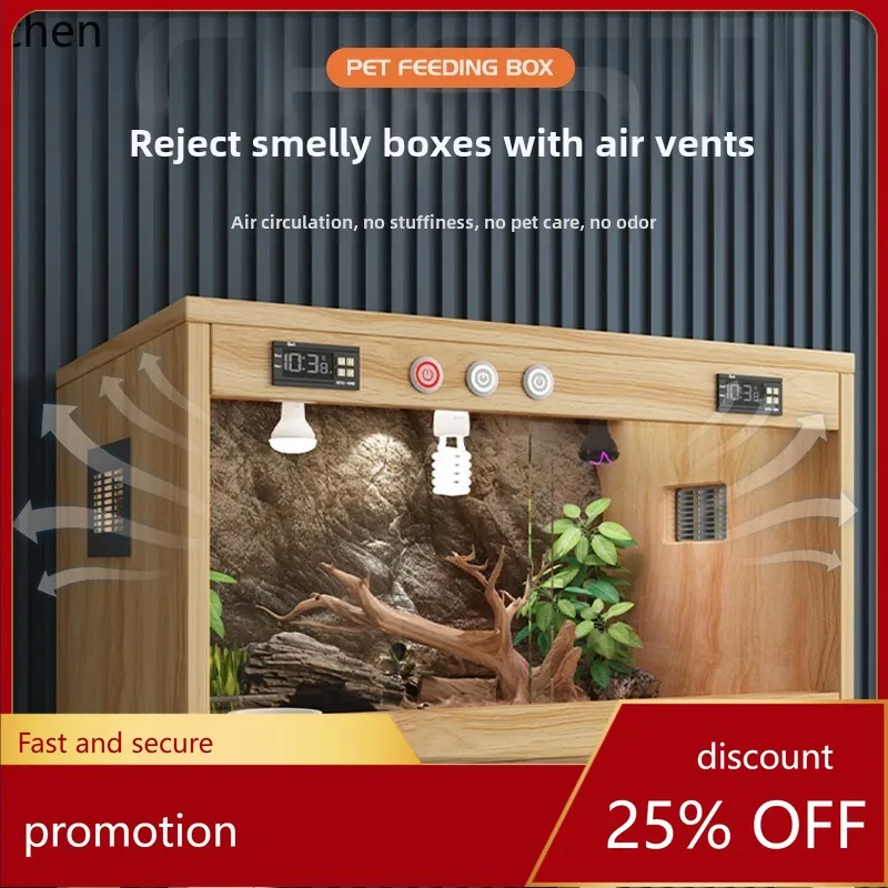 

HXL Feeding Box Villa House Climbing Pet Landscaping Constant Temperature Smart Pet Turtle Feeding Box