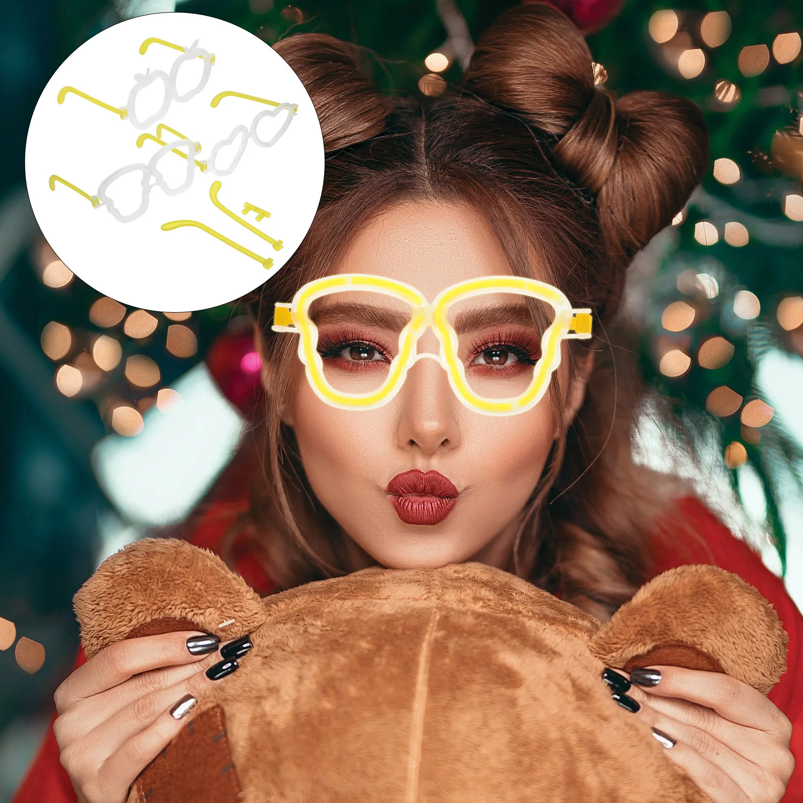 

20 set Diy Glow Glasses Accessories Fluorescent Eyeglass Connectors For Glow In The Dark Glasses Making Kit Party Gadget Safety