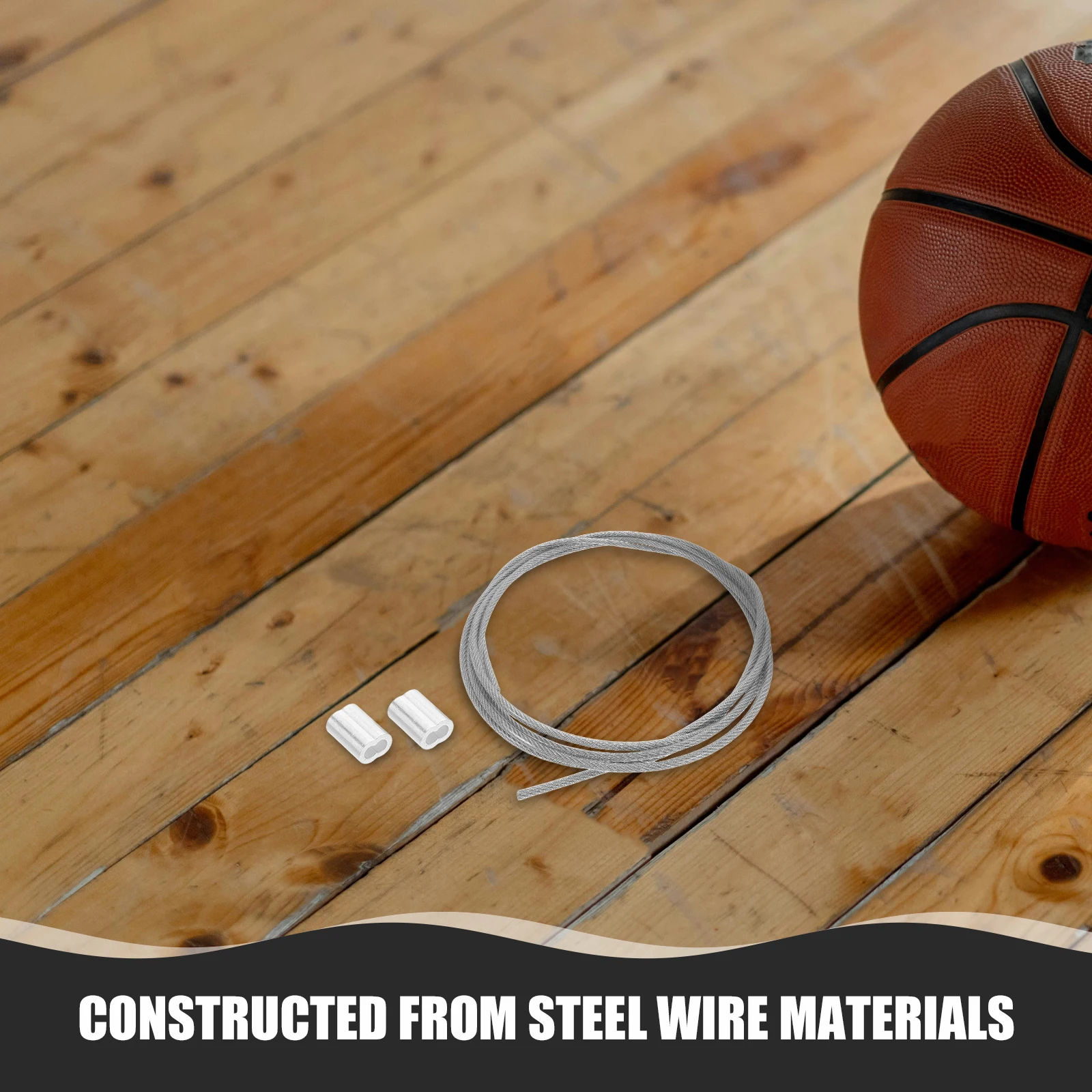 

2pcs Basketball Frame Net Thread Rope Durable Plastic Coated Steel Wire Cables For Hoop Nets Indoor Outdoor Basketball