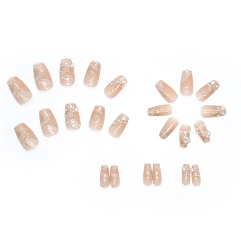 Gradient Patch  Stick Wearing False Nails Full Coverage Love Peach Bow See Photochromic Stereo Wear Nail Fake Nail Fashion