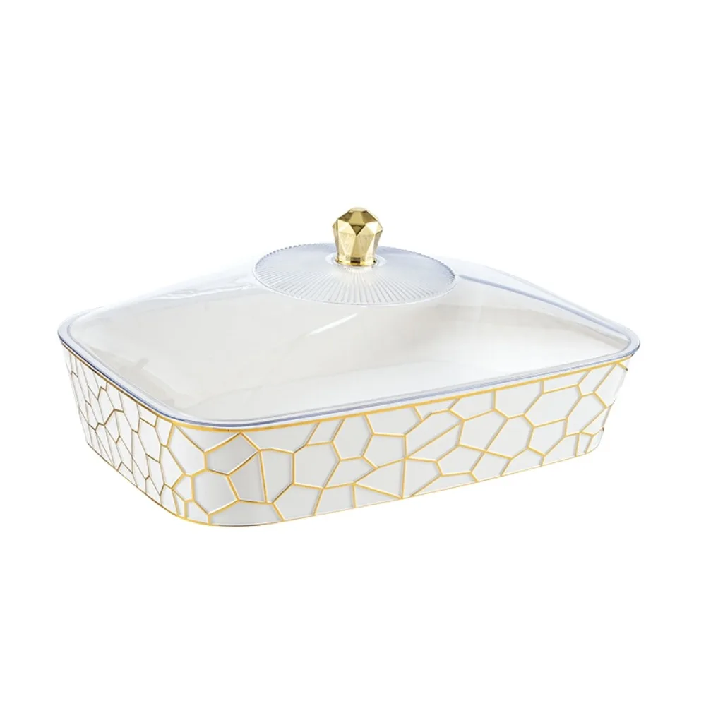 

with Lid and Handle Fruit Snacks Plate Tray Rectangle Square Transparent Sample Display Tray Box Space Saving