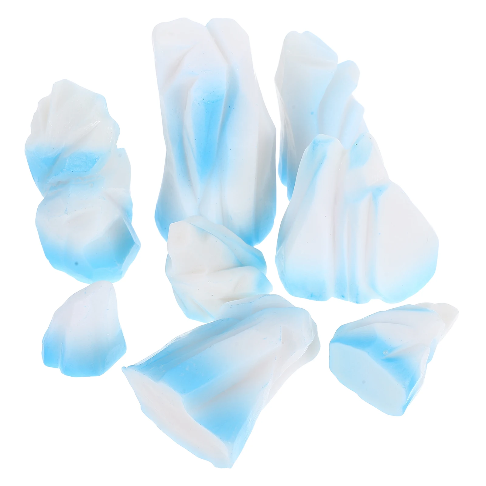 

8 Pcs Micro Landscape Ornament Resin Snow Mountain Aquarium Decoration Small Fish Tank Decor Garden Statue Durable Easy Clean