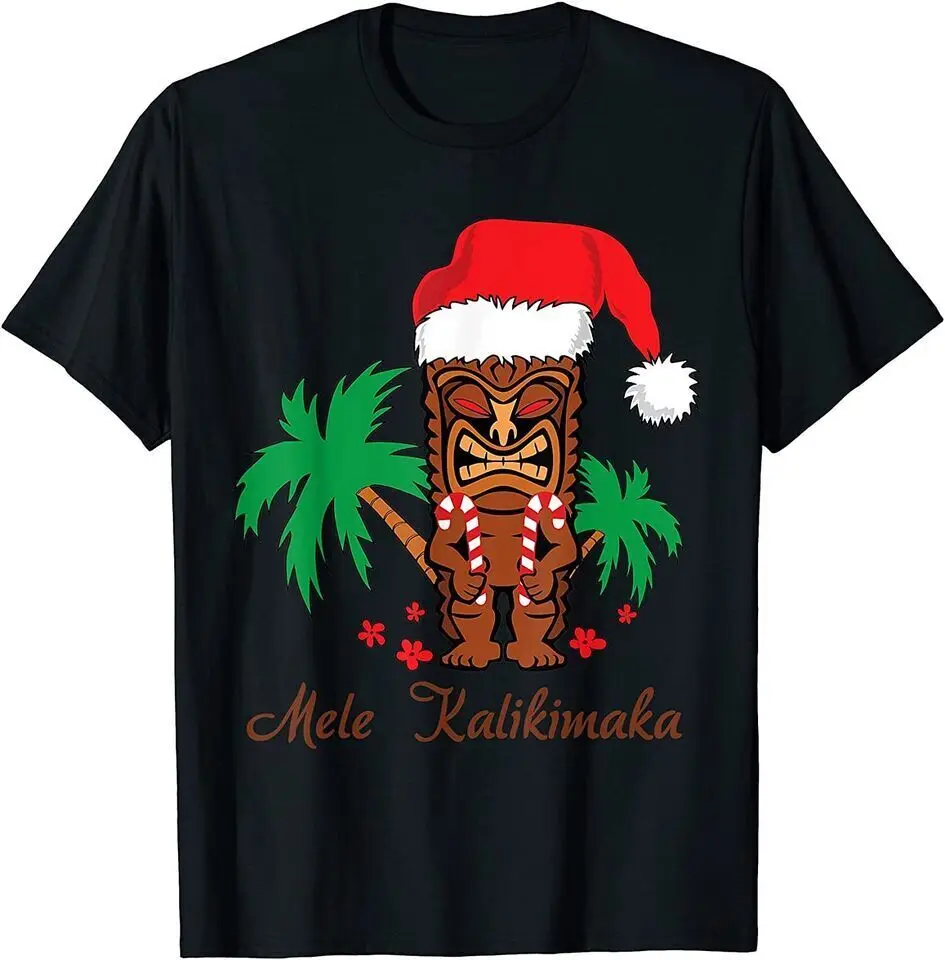 

New Mele Kalikimaka Merry Christmas Hawaiian Tiki Funny T-Shirt USA Tee S-5XL