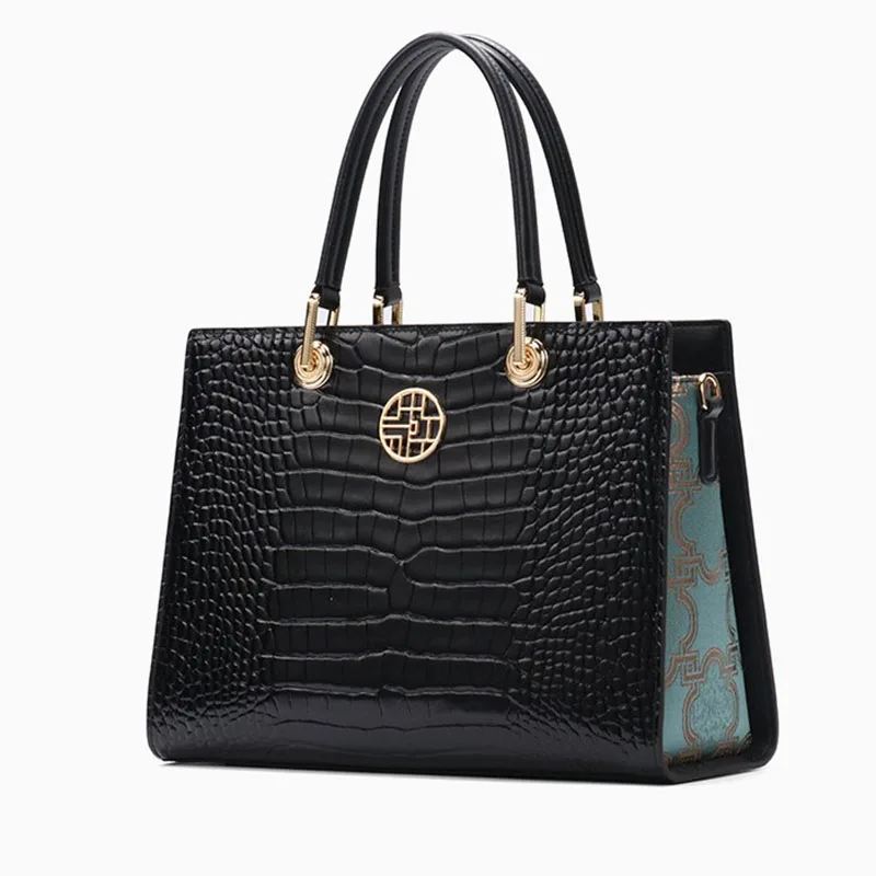 Luxury designer handbag Chinese embroidery bag fashion Women\'s handbag real cowhide bag Women\'s bag high quality genuine leather