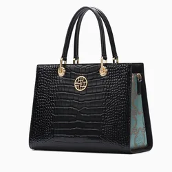 Luxury designer handbag Chinese embroidery bag fashion Women's handbag real cowhide bag Women's bag high quality genuine leather