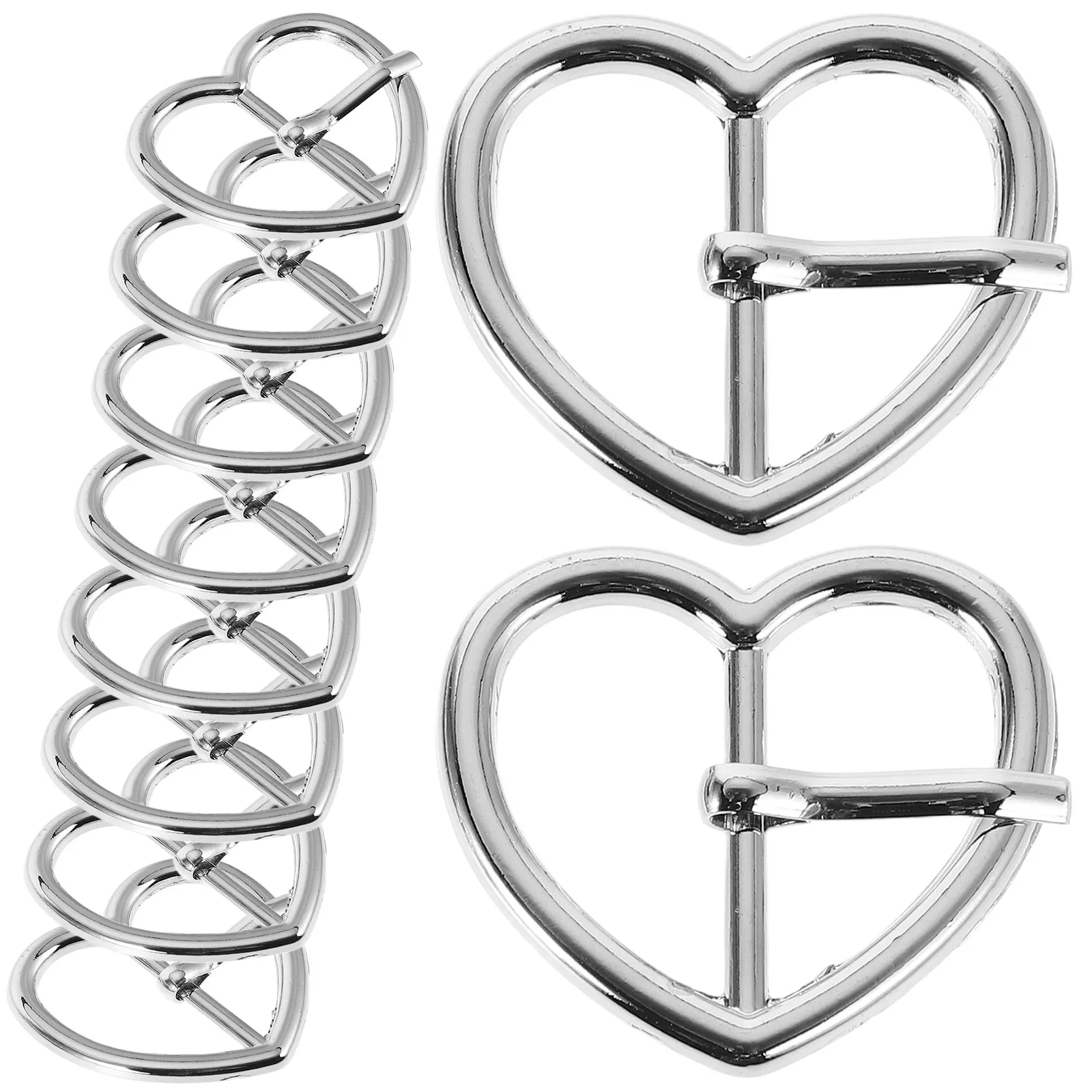 

10 шт. пряжек для ремня в форме сердца, из сплава, с одним зубцом, декоративные, винтажный стиль, сменная фурнитура для ремней