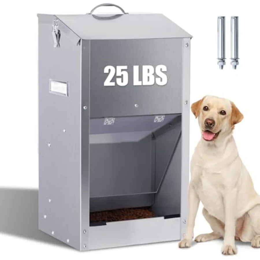 

Automatic Dog Feeder Large Breed with Handle Stainless Steel Indoor and Outdoor Pet Feeder for Large Dogs Automatic for Dogs 25
