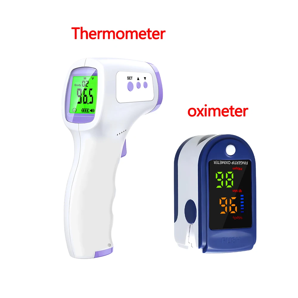 Non-Contact HomeTemperature IR Thermometer Fast Measure Digital Fever Thermometer Or Portable Fingertip Blood Oxygen Oximeter