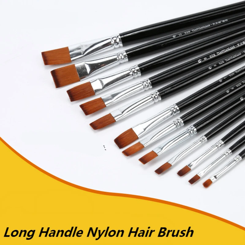 

Искусственные нейлоновые волосы, деревянная ручка, искусственный набор для обучения искусству, кисти для рисования, принадлежности