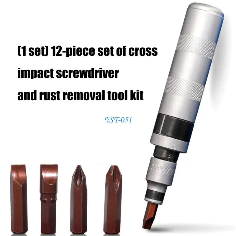 E15A Industrial Strength Screw Removal Set 12 Piece Corrosion Resistant Extractors Fit for Jammed Fasteners Mechanical Repair