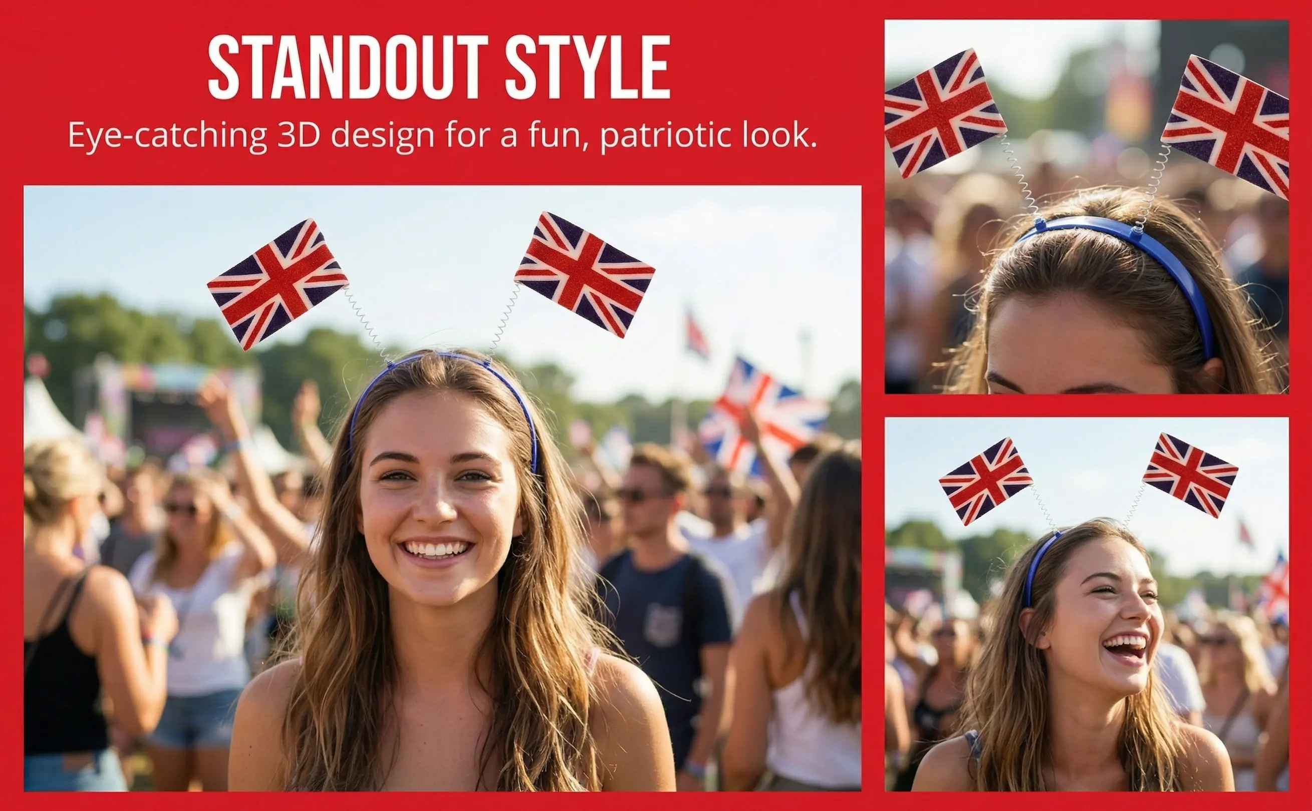 Women'S Accessories Uk - عصابة رأس بتصميم علم الاتحاد البريطاني،