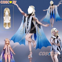Game Wuthering Waves Cartethyia Cosplay Costume Wig Ears Headwear Set Women Girls Sexy Elf Dress Halloween Party Girls Outfits