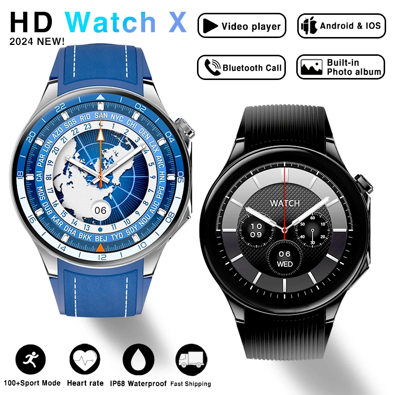 

2024 New For Huawei Xiaomi OPPO Watch X Men Smart Watch Sapphire HD Screen Large Memory Video Player Bluetooth Call Smart Watch