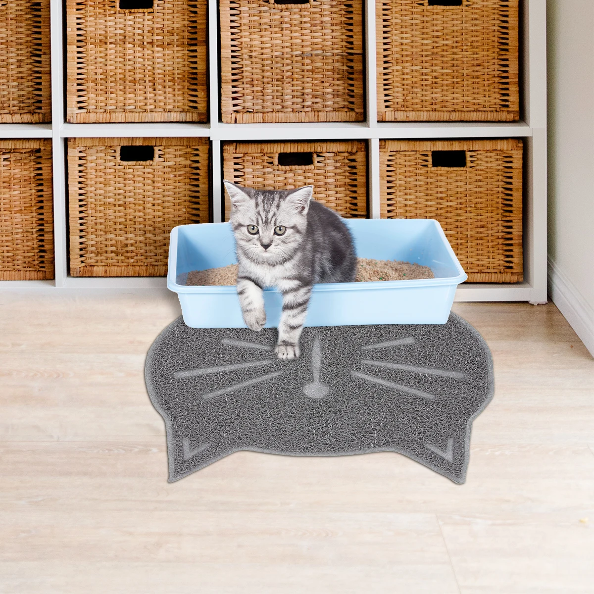 

Cat Litter Cat Cushion Cute Shaped Large Small Tray Kitten Non Slip Back Durable Comfort Pad Protect Floors Carpets
