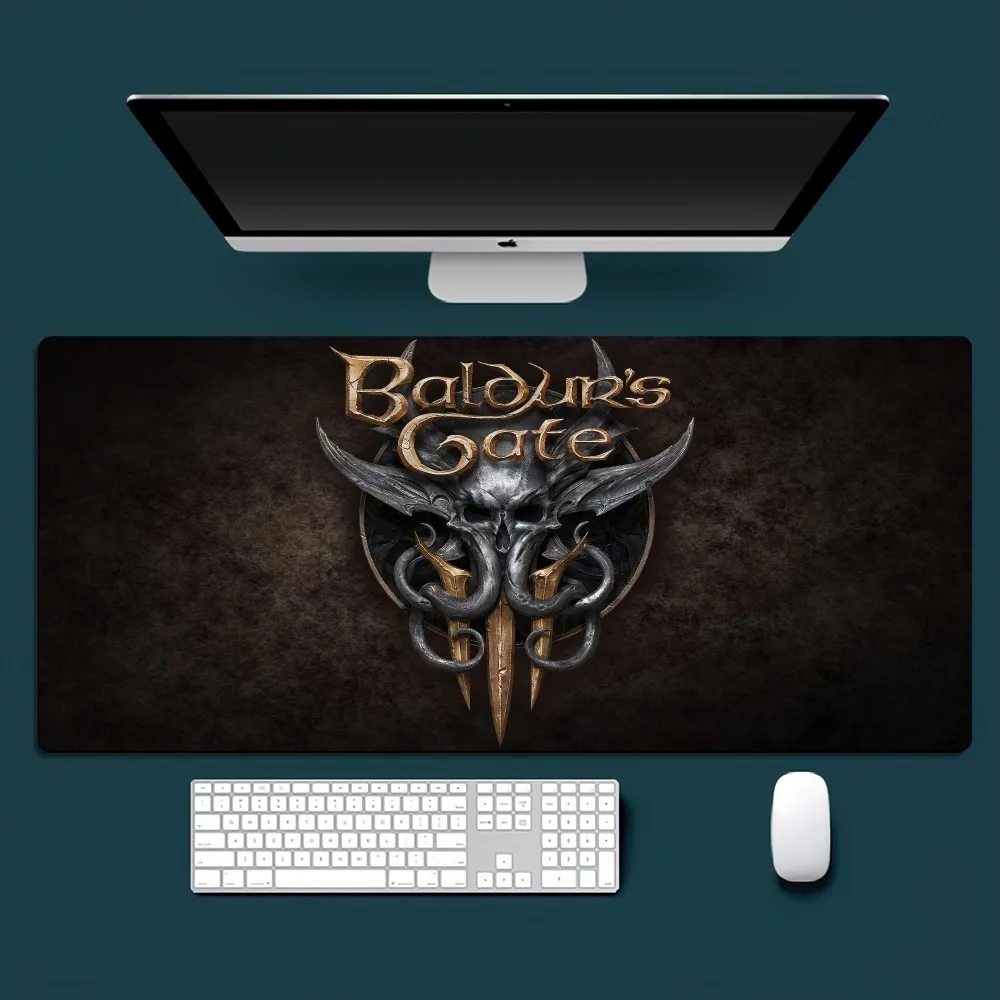 Juego b-baldurs Gate 3 BG3, alfombrilla de ratón genial para oficina, PC pequeña y grande, teclado, ratón, juego de goma, alfombrilla antideslizante para ratones grande