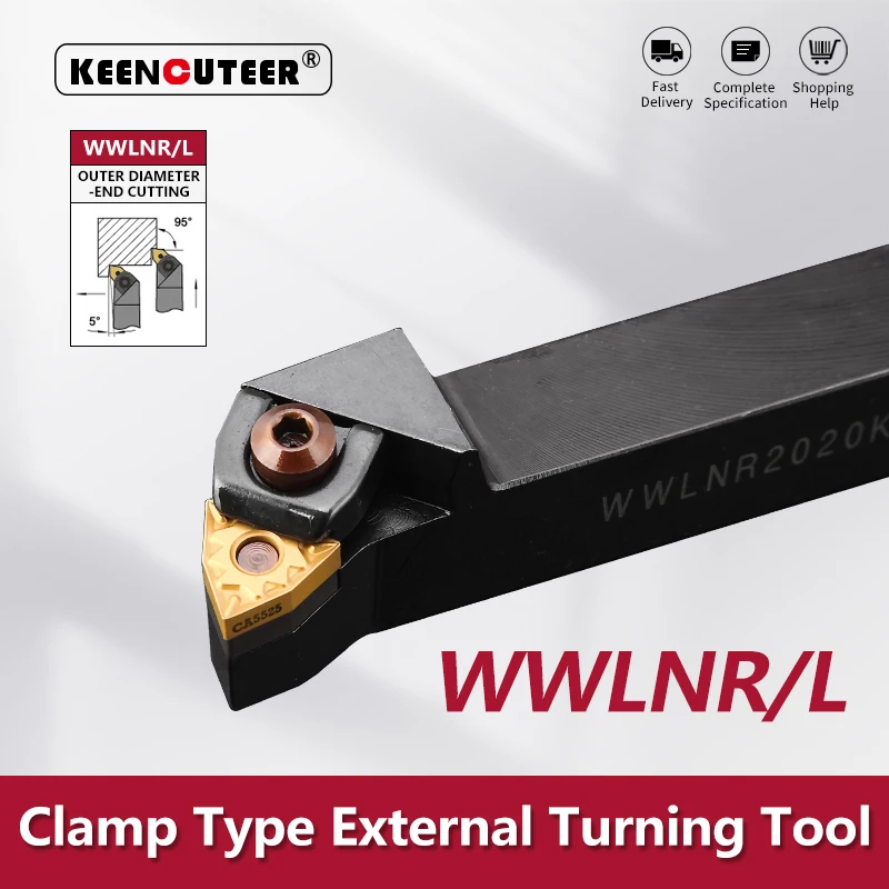

WWLNR1616 WWLNR2020 WWLNR2525 WWLNR3232 Внешний токарный инструмент WWLNR WWLNL Токарный станок Держатель токарного станка Режущий инструмент с ЧПУ Режущий брусок