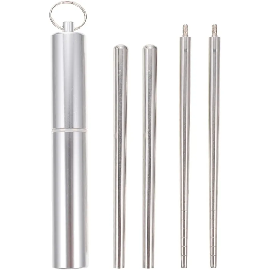 

1 комплект многоразовой дорожной посуды, складные палочки для еды с футляром, портативная посуда, столовые приборы для кемпинга, вечеринок, пикника