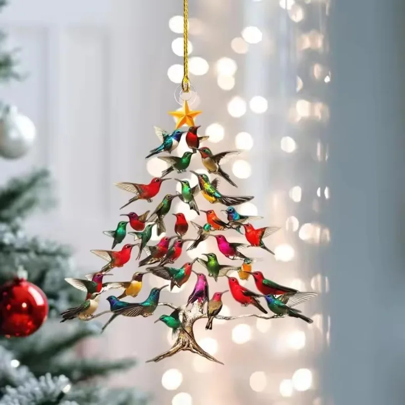 

Holiday Season Stackable Hummingbird Ornament:Bird Decoration for Christmas Trees,Home Walls,Gardens Yards Display Accent