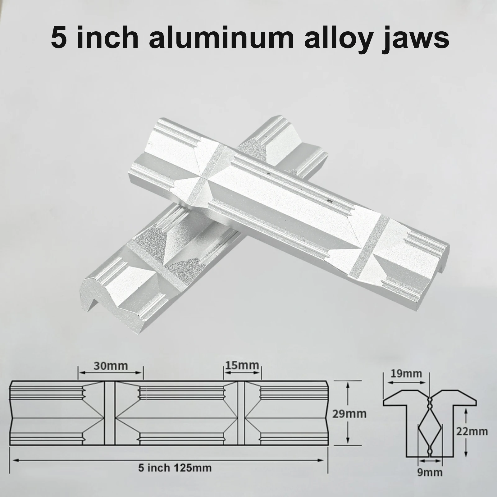 1pair CNC Milling Steel Vise Hard Jaw Fixture V-Type Jaw Aluminum Alloy 4