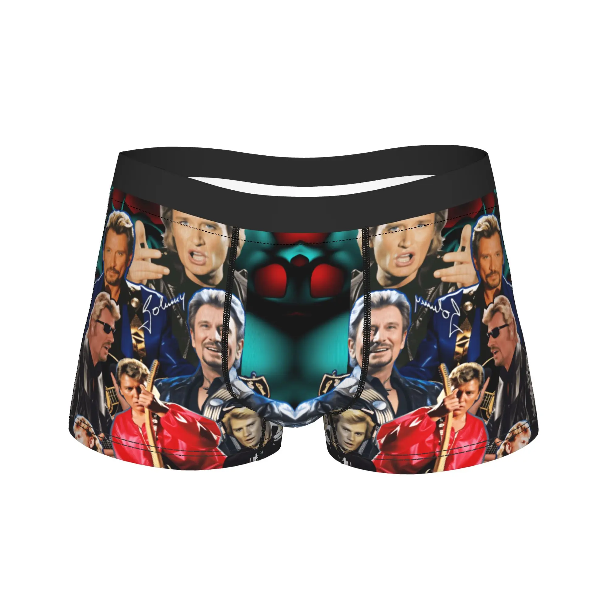

3D Printing Johnny Hallyday French Singer Underwear Males Shorts Briefs Breathable Boxershorts Trenky Plus Size Underpants
