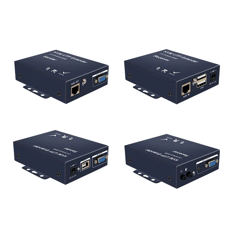 IP sit' USB VGA KVM extender u konce cat5e/6 ethernetový kabel nahoře na 100M/200M/300M VGA USB rádiový vysílač podpora USB klávesnice myš