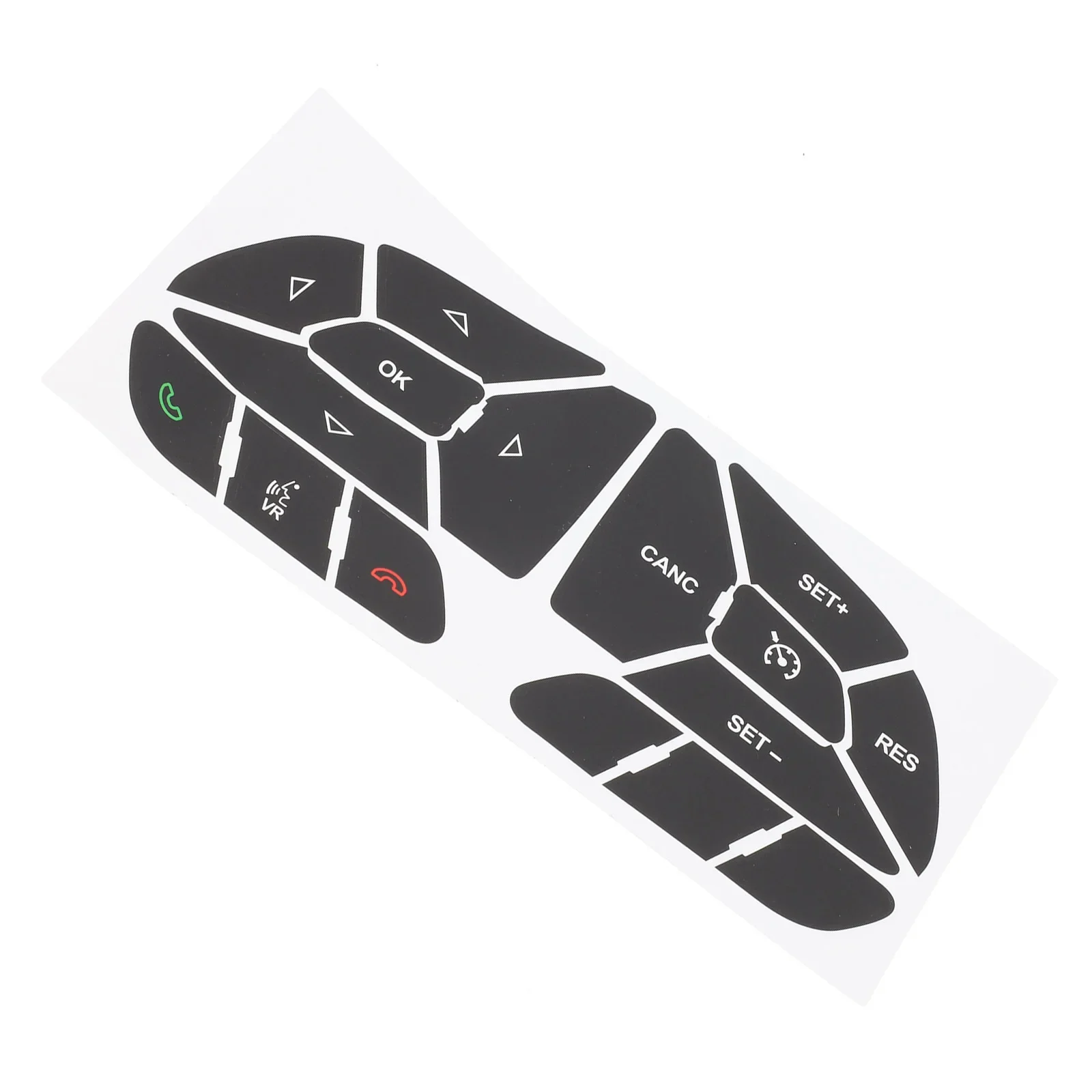 Black Button Repair Decals White Lettering Black Overlay Firm Adhesion High Grade Vinyl Light Penetration Reduction