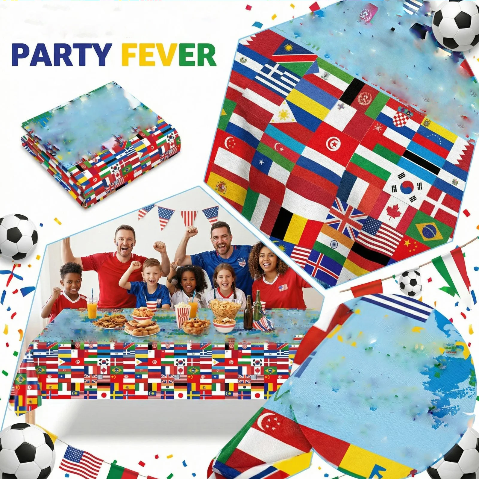 New Football Party Decoration Tablecloth Disposable PE Oil-proof Tablecloth Events Activities Scene Decor Supplies