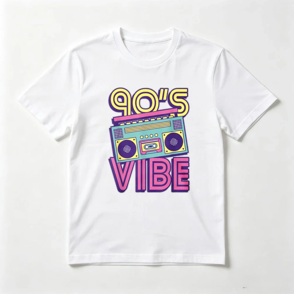 90s Vibe Music Lover Tape Sound Recorder Graphic Printed Classics T-Shirt Old School Fashion Loose Casual Harajuku Clothing