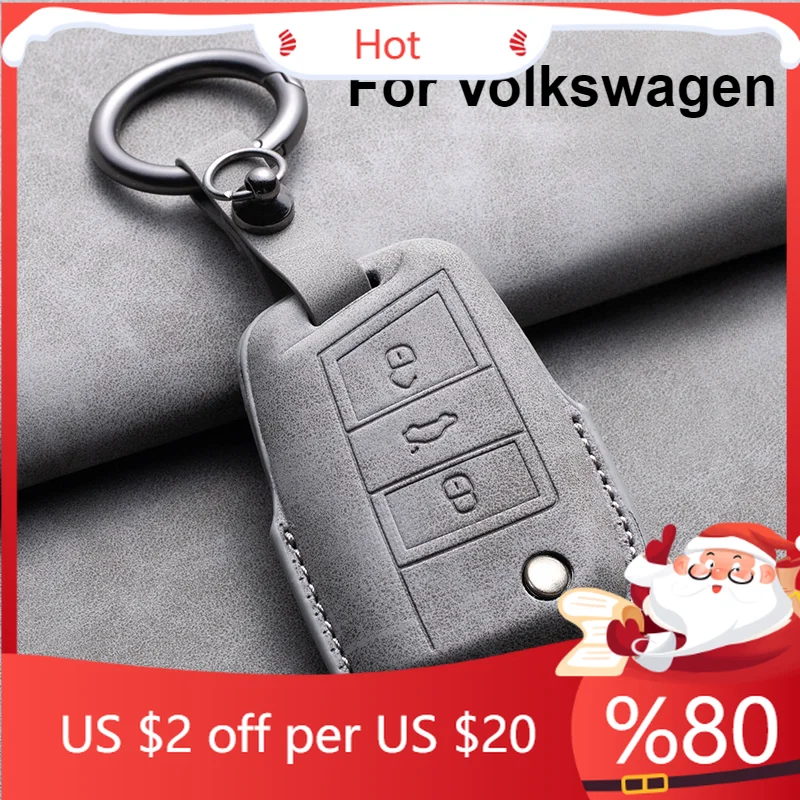 

Горячий кожаный чехол для ключей от автомобиля, брелок для ключей для VW Volkswagen Golf 7 MK7 Tiguan MK2 для Ateca Leon FR Ibiza Sk, наклейки на интерьер