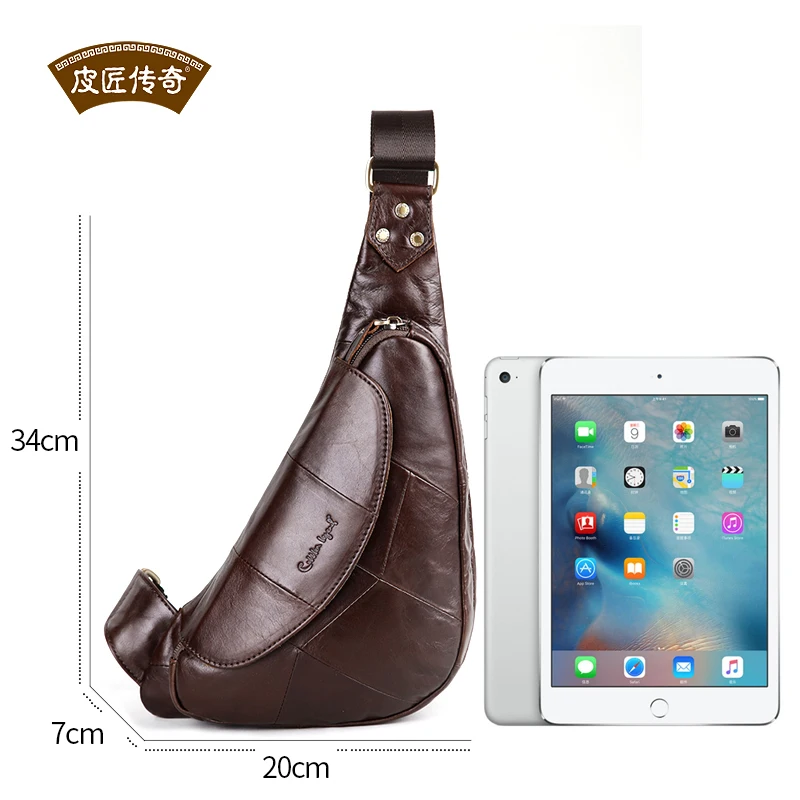 Imagem -04 - Sapateiro Lenda Homem Sling Bolsa Casual Bolsas de Ombro de Couro Genuíno dos Homens de Viagem Messenger Bolsa para Couro Masculino Pacote Peito