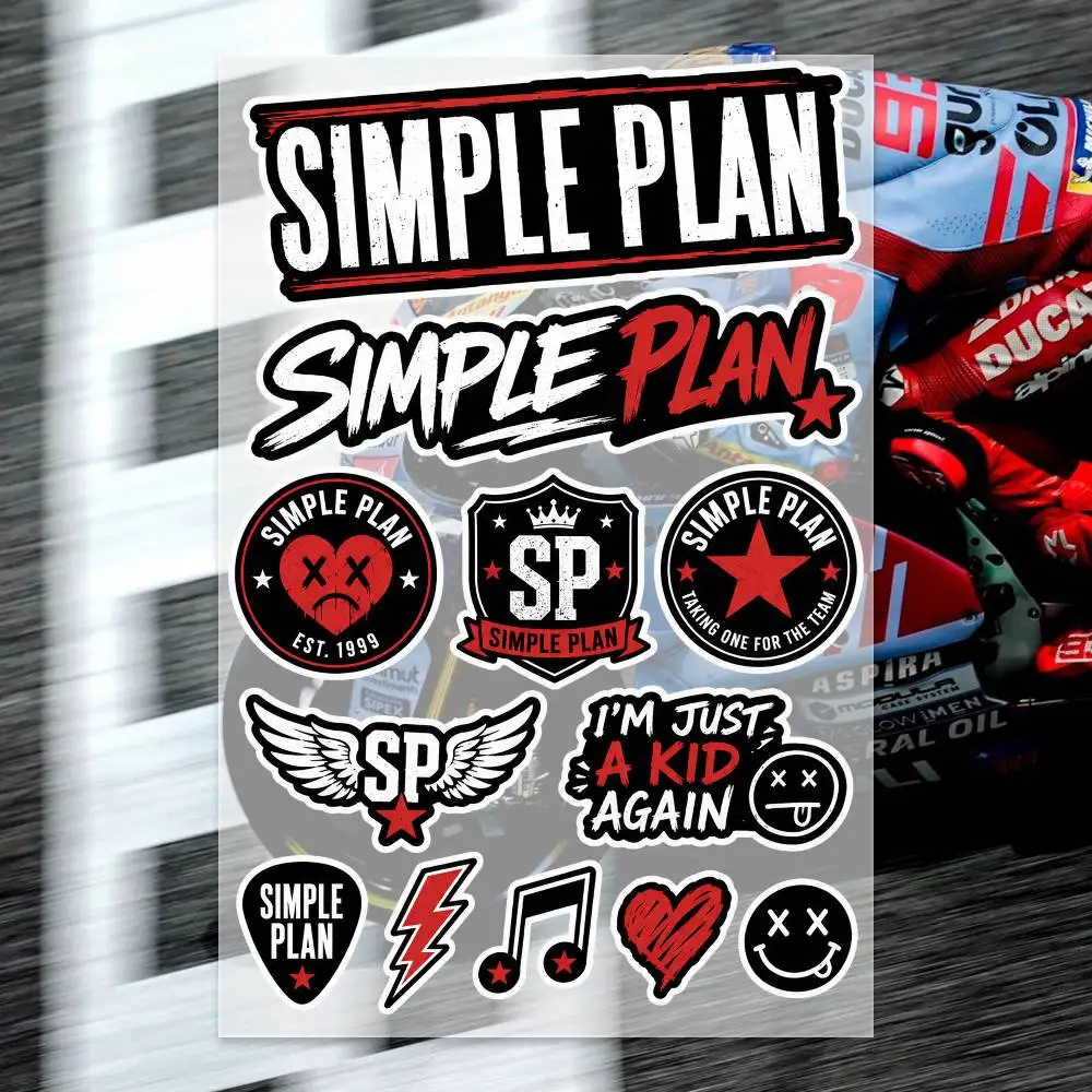 S-imple Plan Japanese Motorcycle Sticker Suitable for Motorcycle Body Reflective Car Sticker Helmet Decal