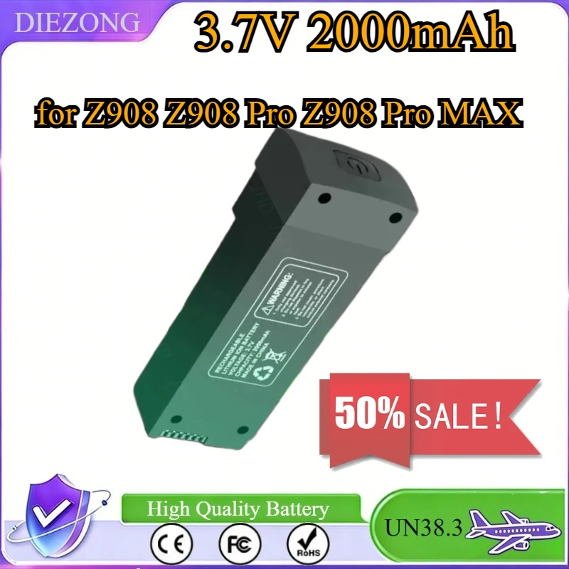 

3.7V 2000mAh RC Drone Battery for Z908 Z908 Pro Z908 Pro MAX