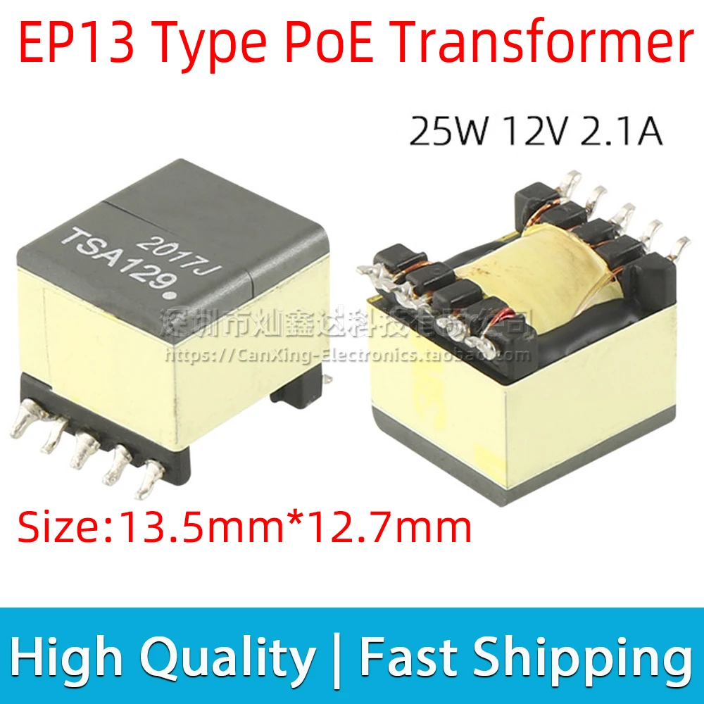 

5pcs TSA129 SMT SMD EP13 Type POE Power Supply Transformer 25W 12V 2.1A High Frequency Transformer