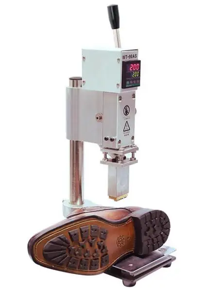 Manual Leather Shoes Wallet Belt Branding Machine Hot Stamping Machine LOGO Embossing Machine 400W 400℃ Adjustable 0-15CM Stroke