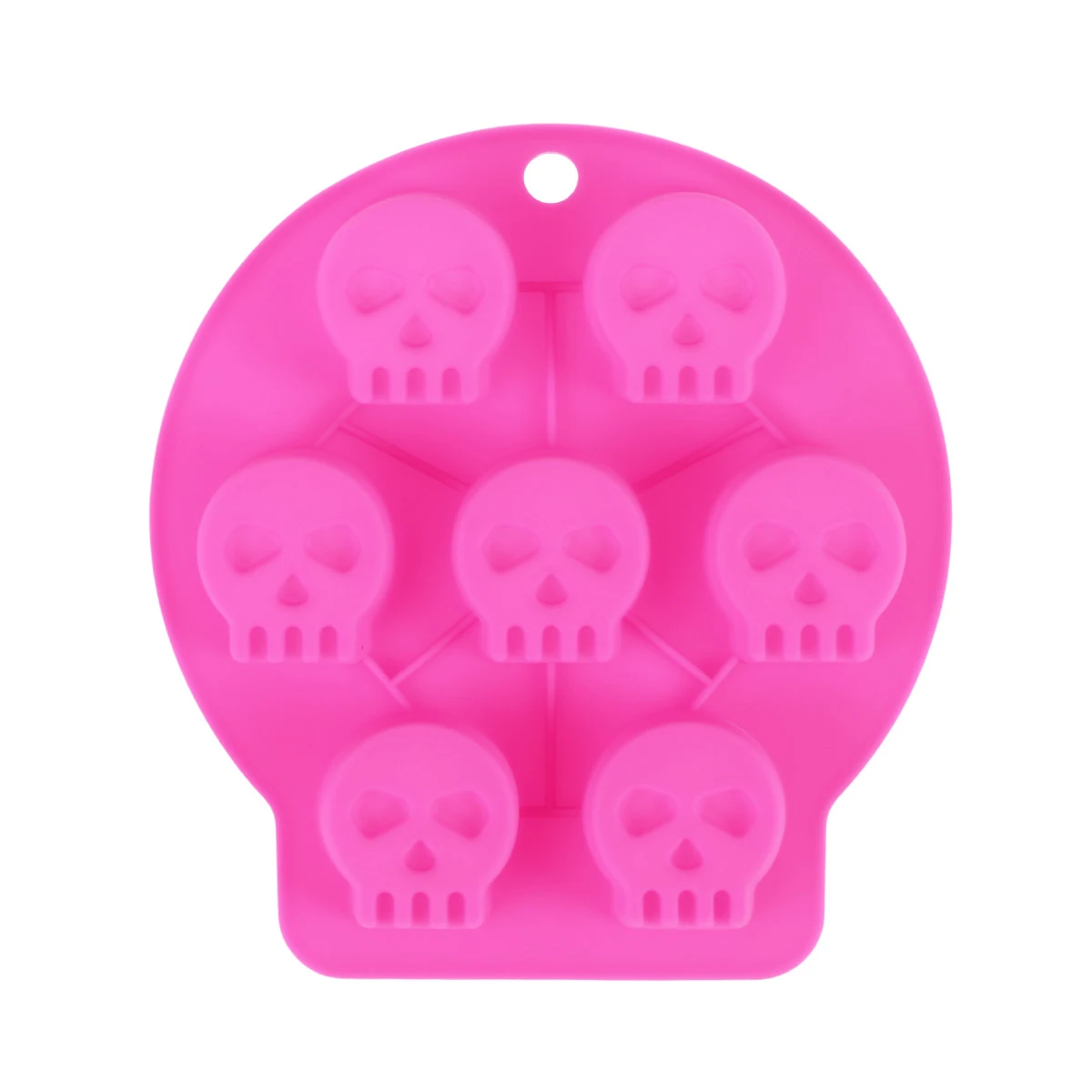Skull Ice Cube Mold Silicone Halloween Ice Making Tray Creative Chocolate Candy Mold Food Grade Kitchen Bar Tool Pink