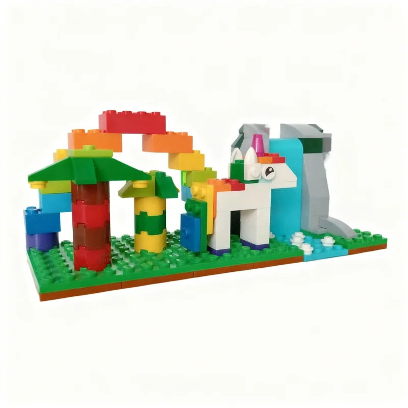130pcs MOC Classic Unicorn A Waterfall Model Building Blocks Toy Architecture Christmas Gift Display Collection Birthday DIY Art