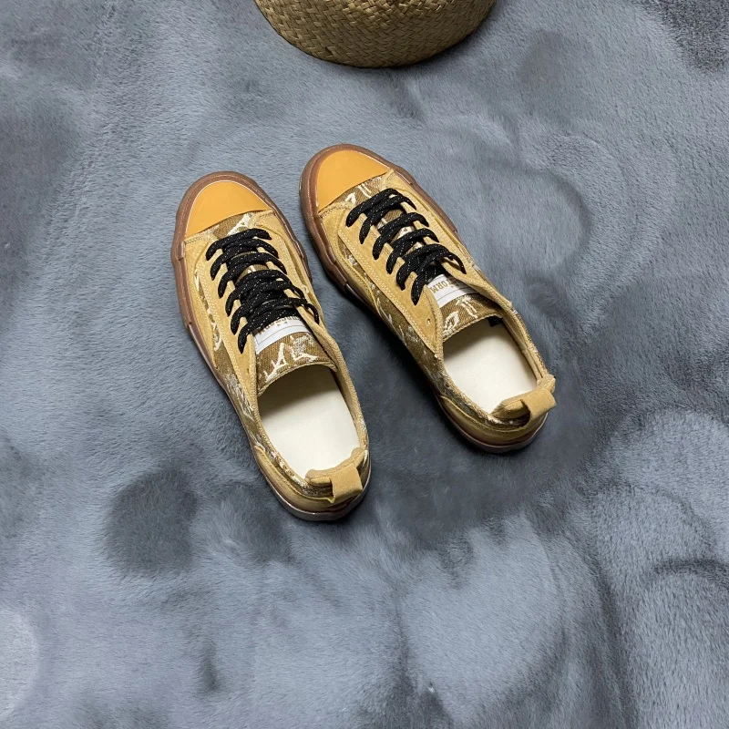 

Summer Khaki Printed Vulcanized Shoes, Large Size Shoes, Men's Low-Top Canvas Shoes, Breathable Men's Shoes, Versatile Casual Sneakers