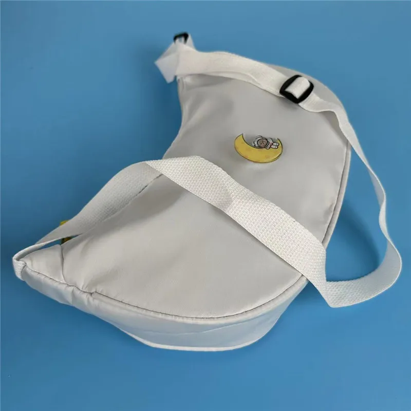 Nylon Single Shoulder Bag Solid Color Crossbody Bag for Women Teen Girls College , White-Collar , Office,Work ,Business, Travel
