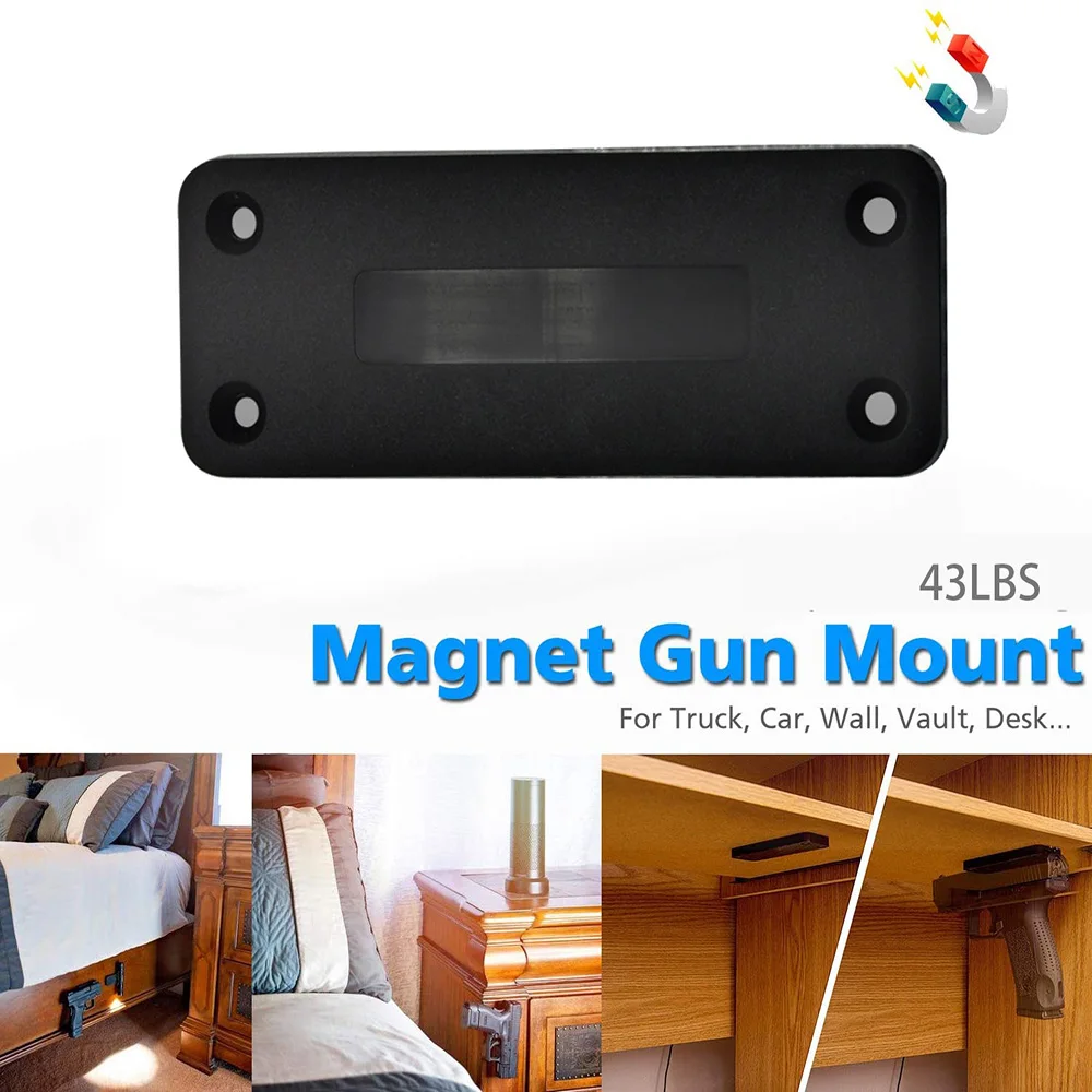 Magnet Concealed Gun Pistol Rifle Mount Holder Magnetic Holster Car Fits Glock G17 G19 G23 G34 G43X Handguns USP Taurus